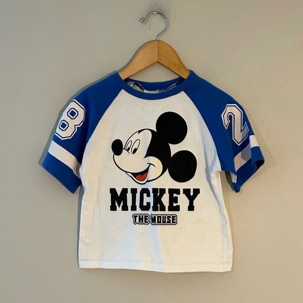 $14 ADD ON Zara Kids Mickey Mouse Disney baseball tee shirt jersey T-shirt